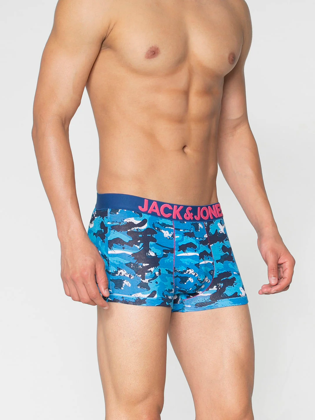 Blue All Over Camo Print Brazilian Trunks - Image 3