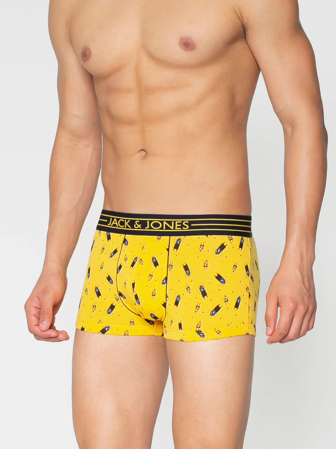 Yellow All Over Light Bulb Print Brazilian Trunks - Image 2