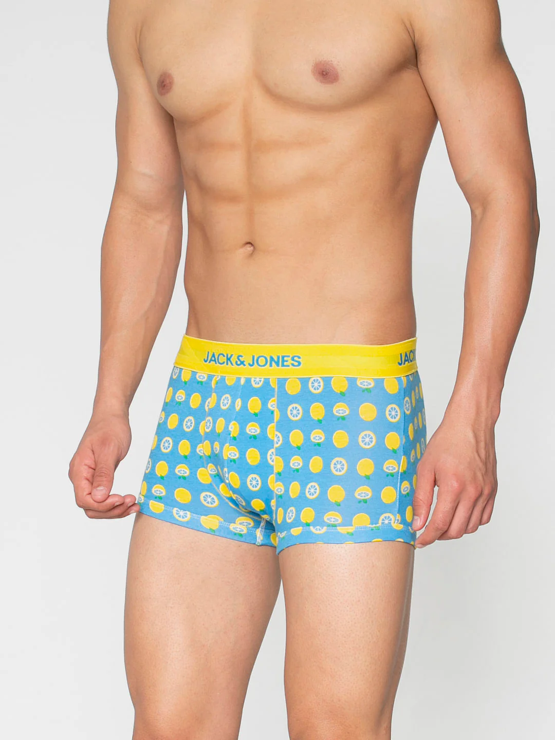 Blue All Over Lemon Print Brazilian Trunks - Image 2