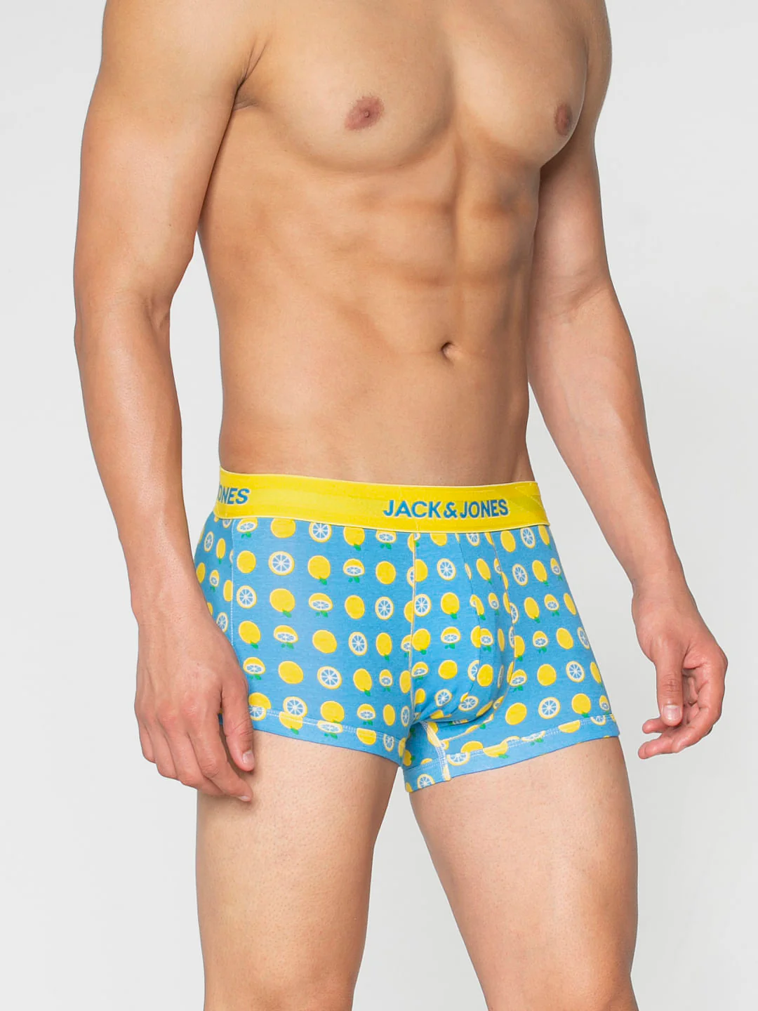 Blue All Over Lemon Print Brazilian Trunks - Image 3
