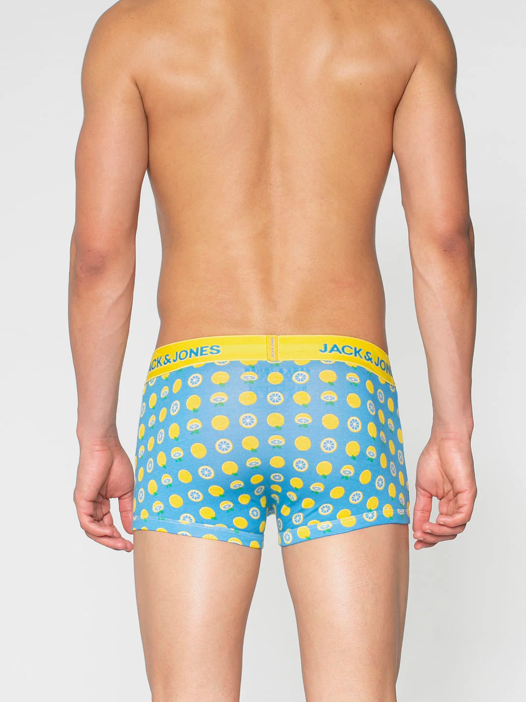 Blue All Over Lemon Print Brazilian Trunks - Image 4