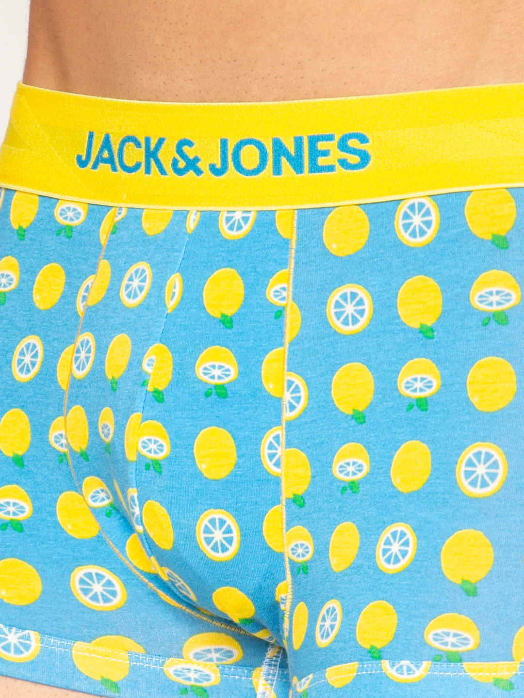 Blue All Over Lemon Print Brazilian Trunks - Image 5