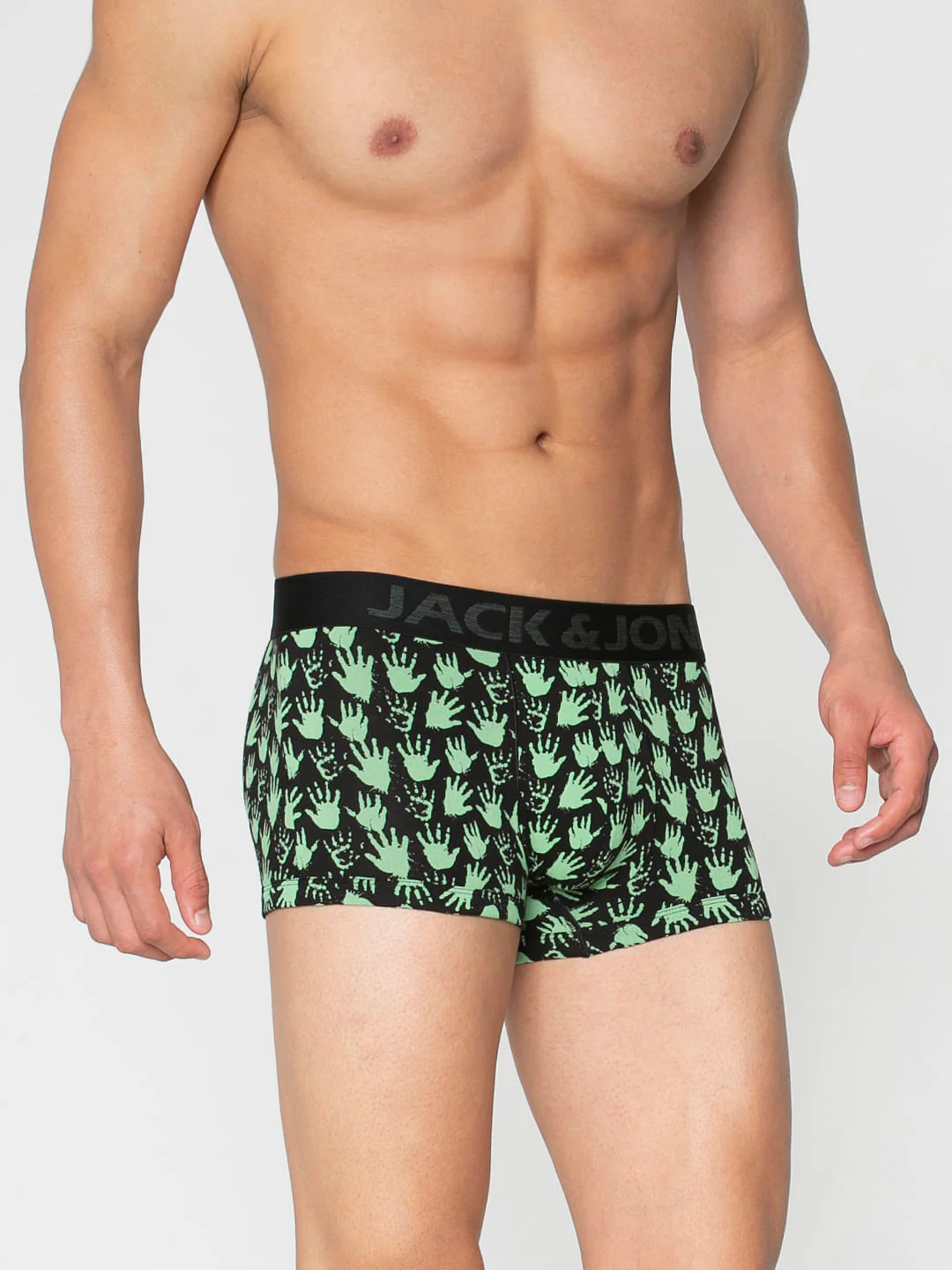 Black All Over Palm Print Brazilian Trunks - Image 3