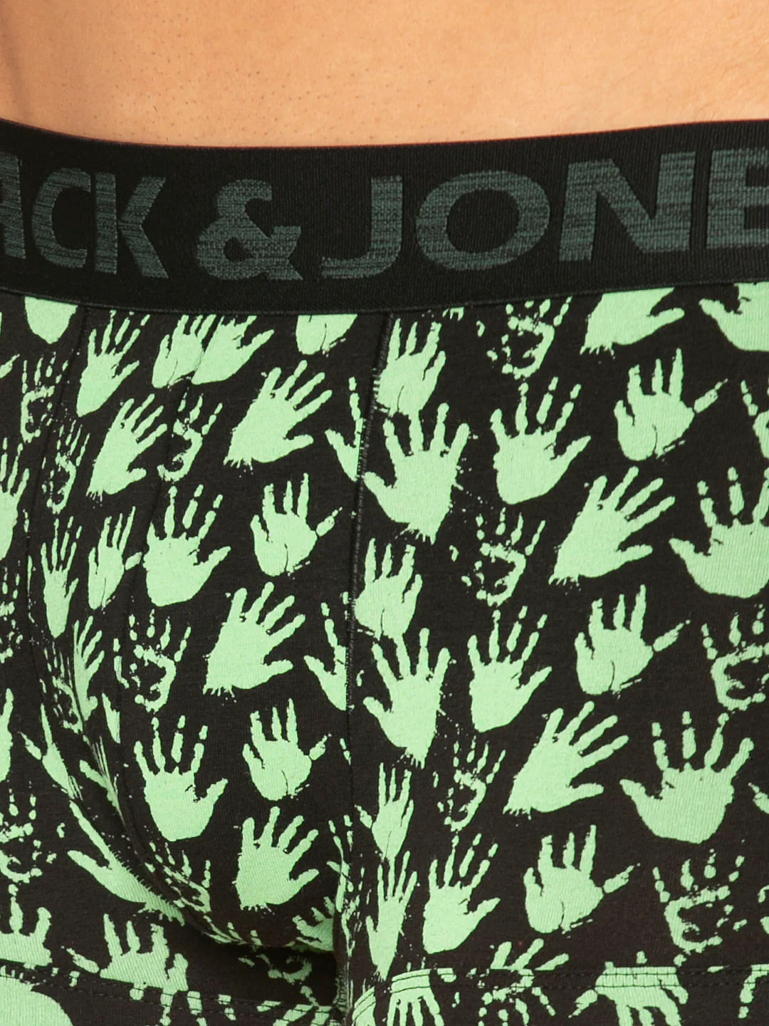 Black All Over Palm Print Brazilian Trunks - Image 5