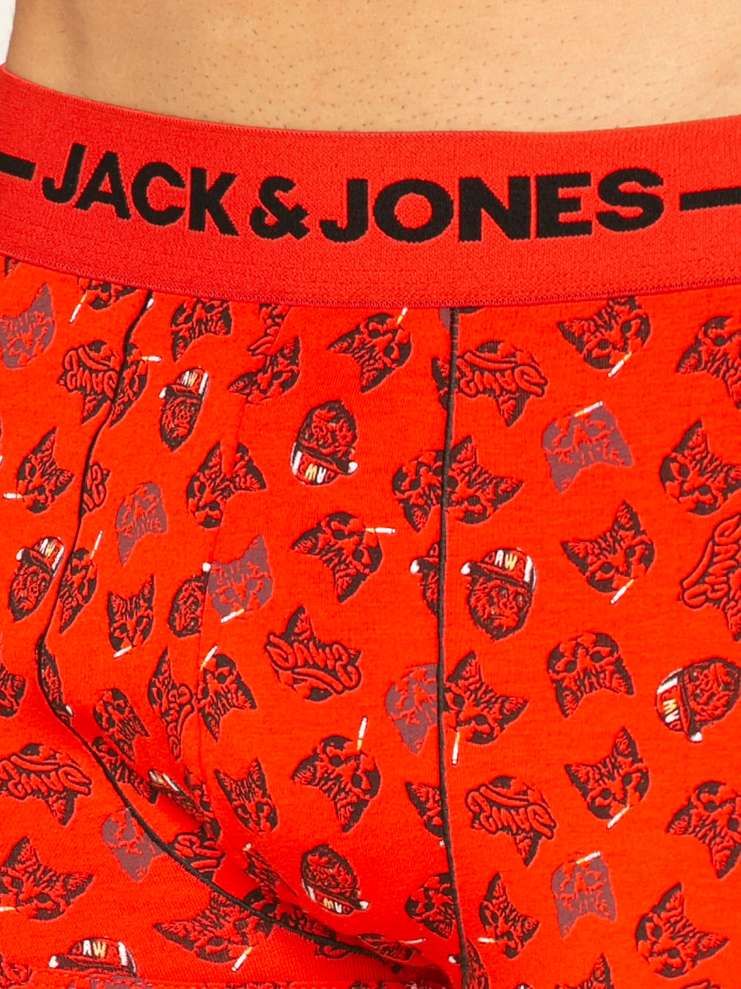 Red All Over Swag Print Brazilian Trunks - Image 5
