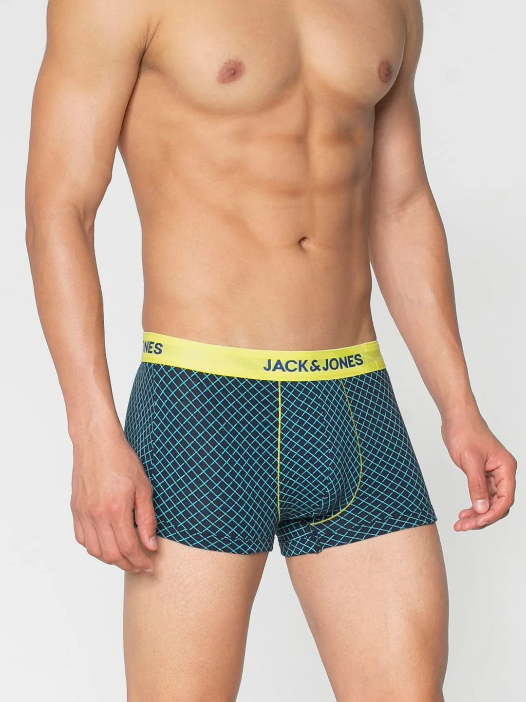 Blue And Black Checks Print Brazilian Trunks - Image 3