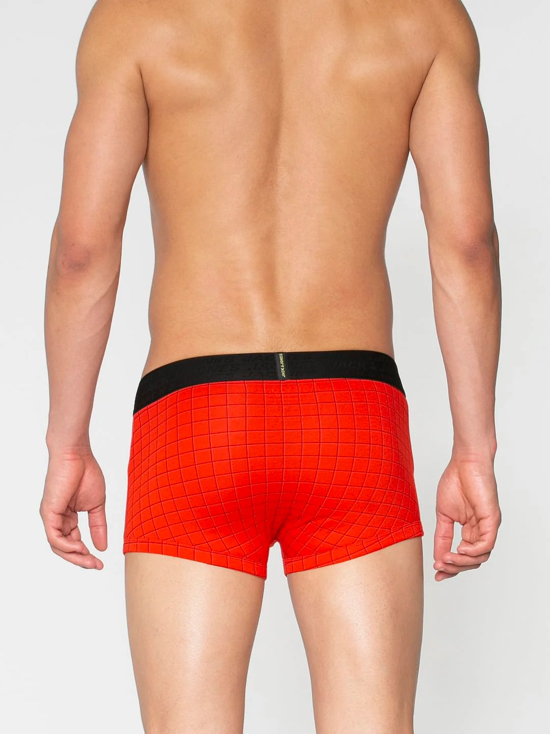 Red Checks Print Brazilian Trunks - Image 4