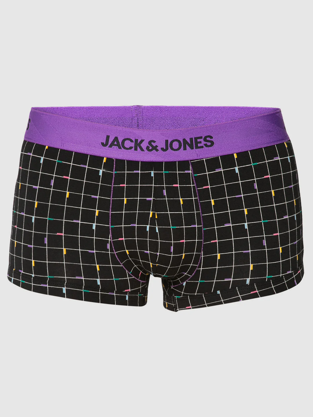Black Square Checks Print Brazilian Trunks - Image 6