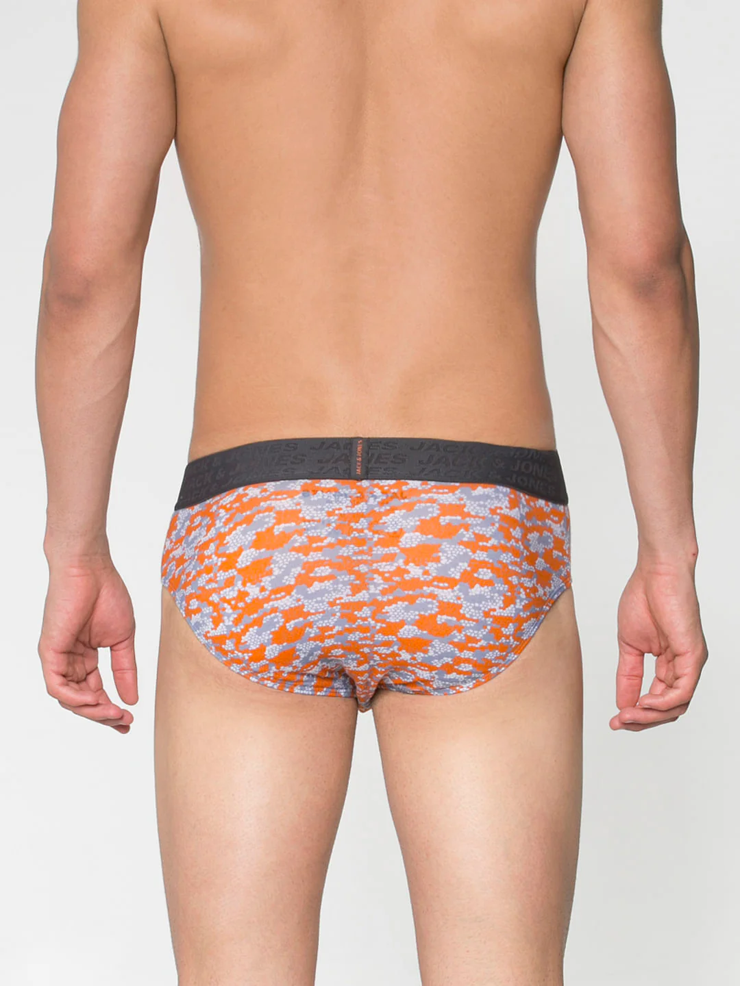 Grey And Orange Print Briefs - Image 4