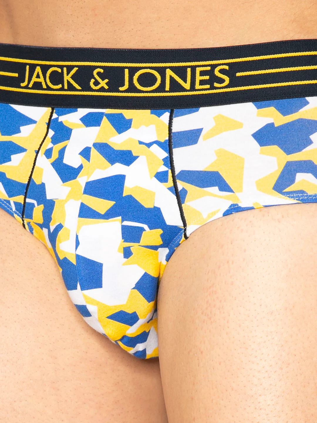 Blue Colour Blocked Printed Briefs - Image 5