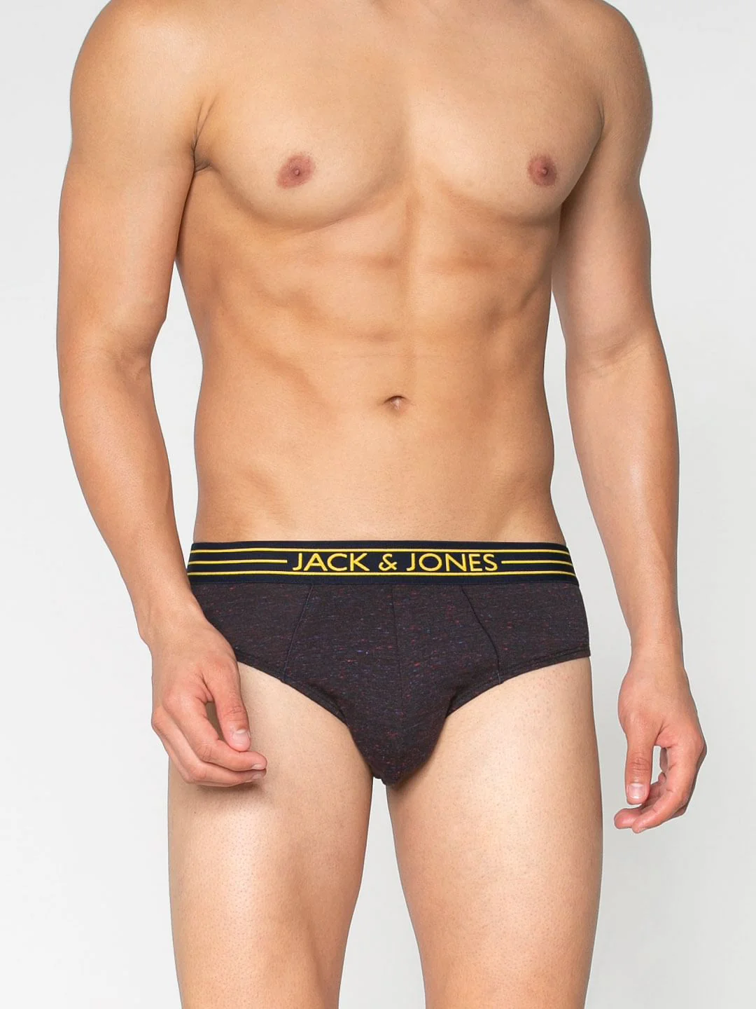 Black Textured Print Briefs