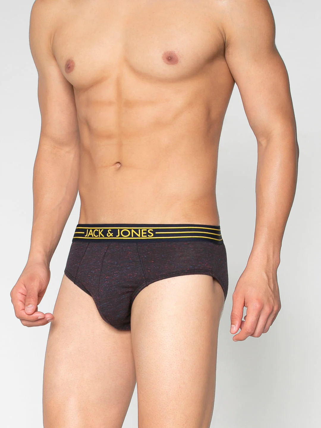 Black Textured Print Briefs - Image 2