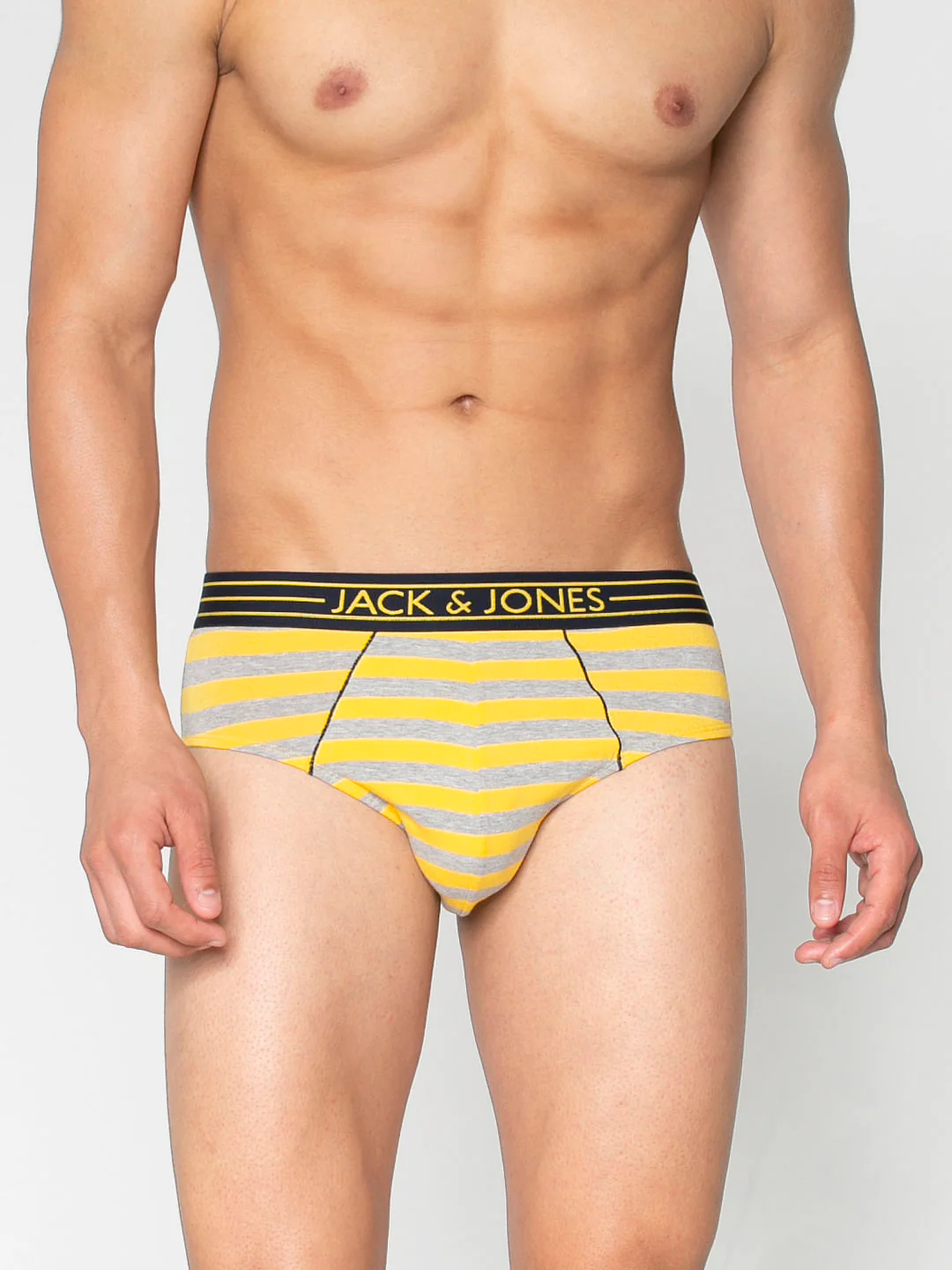 Yellow And Grey Striped Briefs