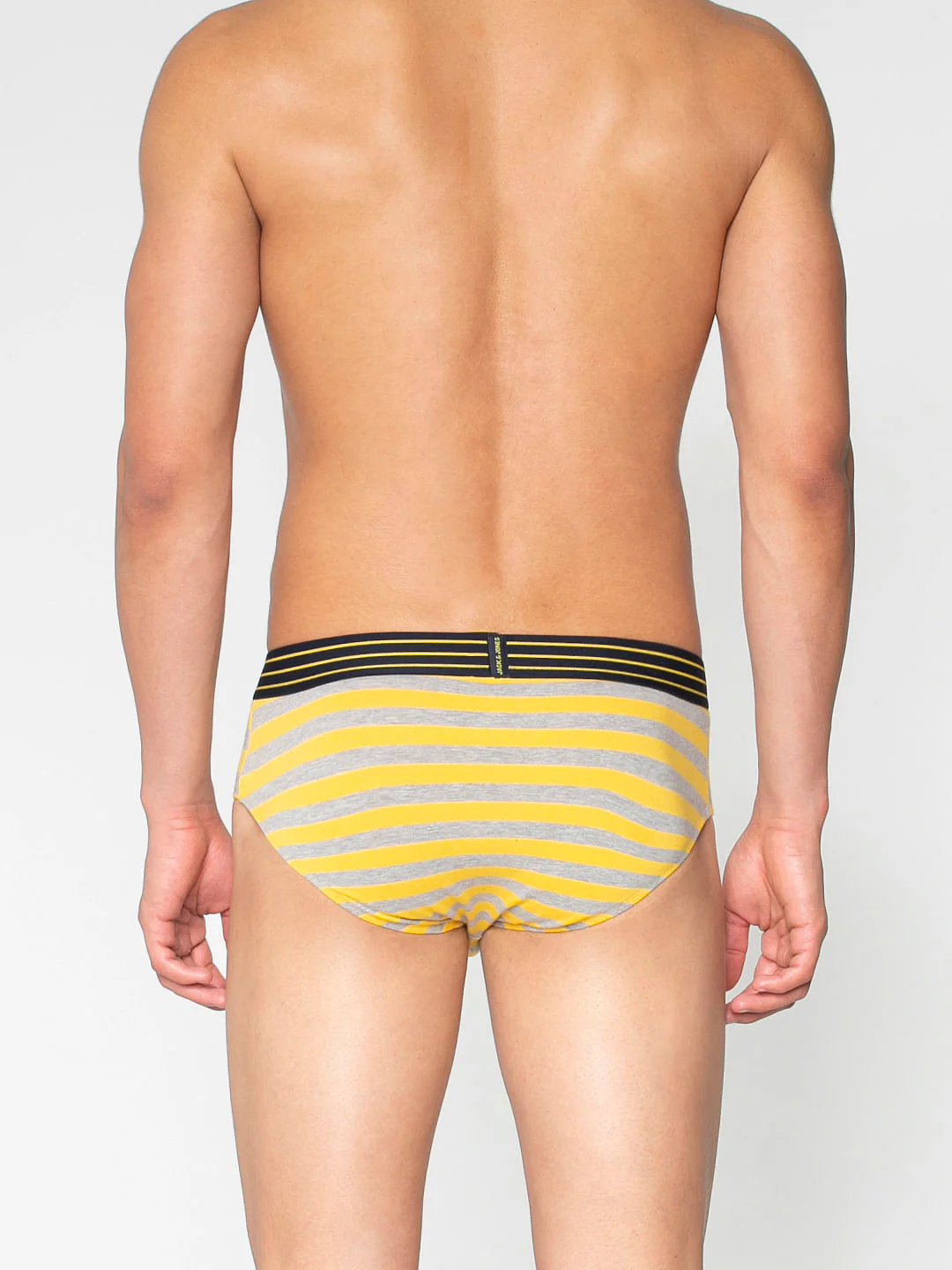 Yellow And Grey Striped Briefs - Image 4