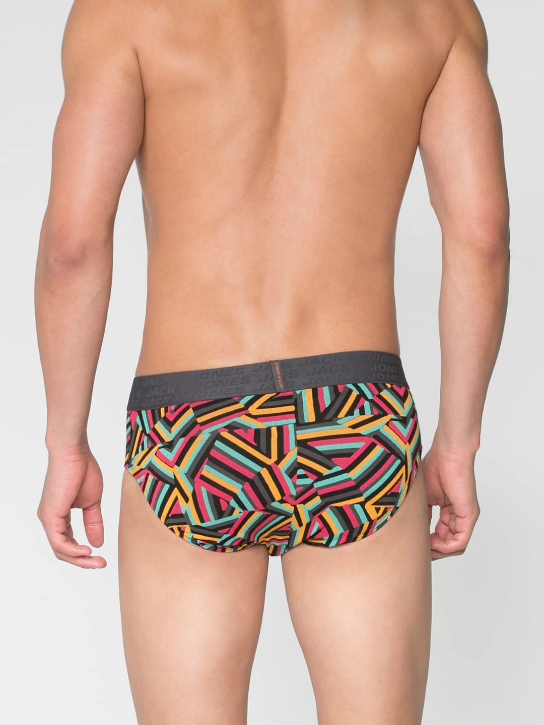 Orange Multicoloured Abstract Print Briefs - Image 4