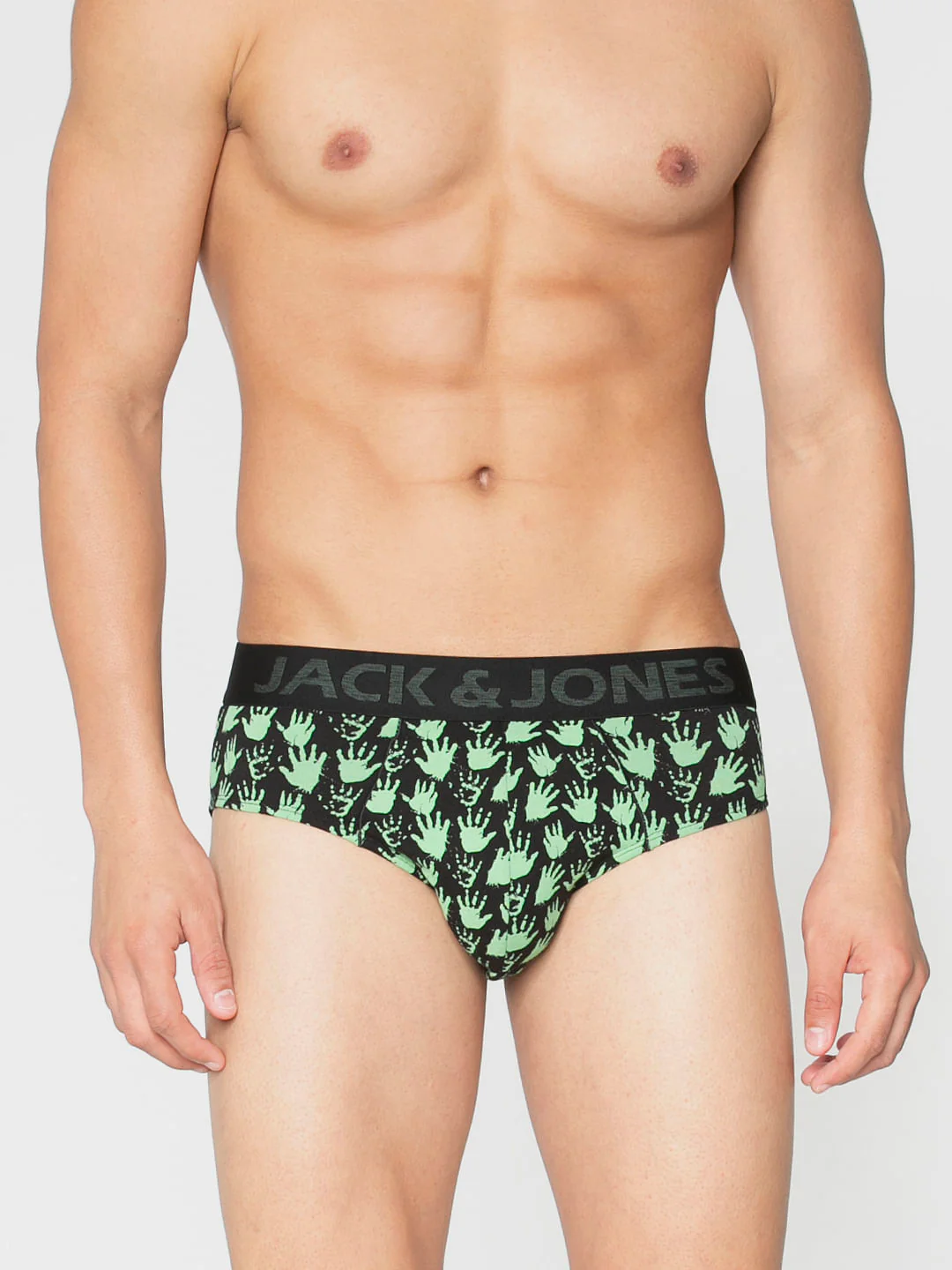 Black All Over Palm Print Briefs