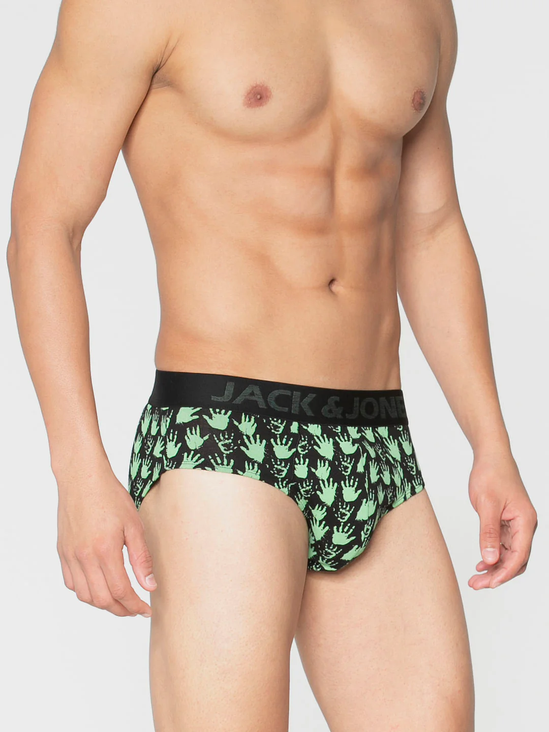Black All Over Palm Print Briefs - Image 3