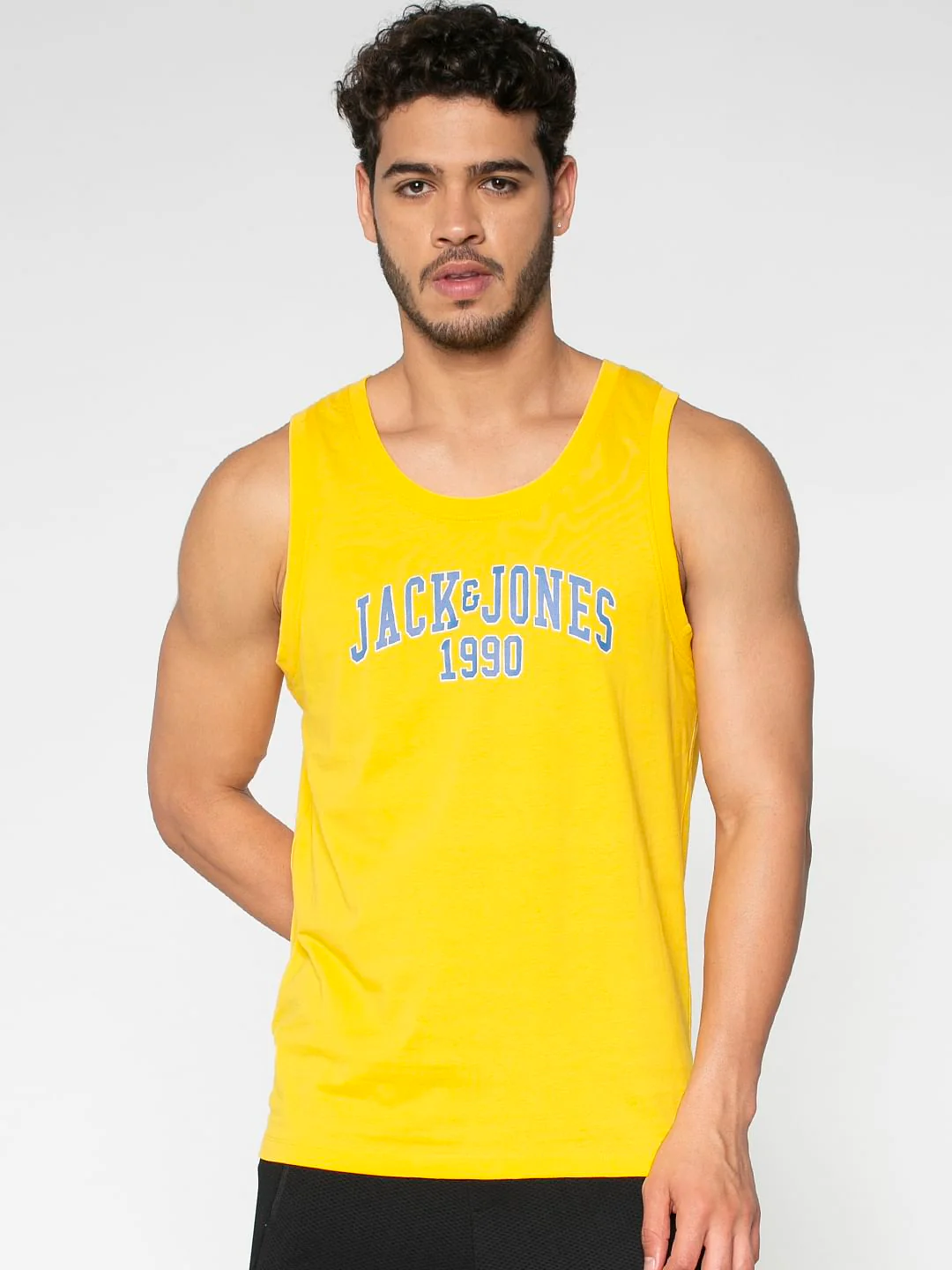 Yellow Text Print Vest