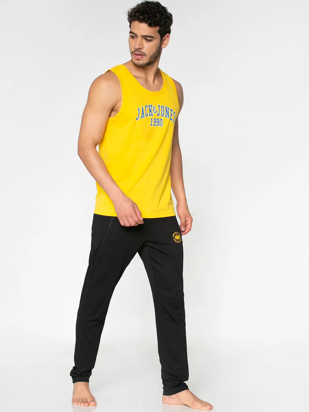 Yellow Text Print Vest - Image 2