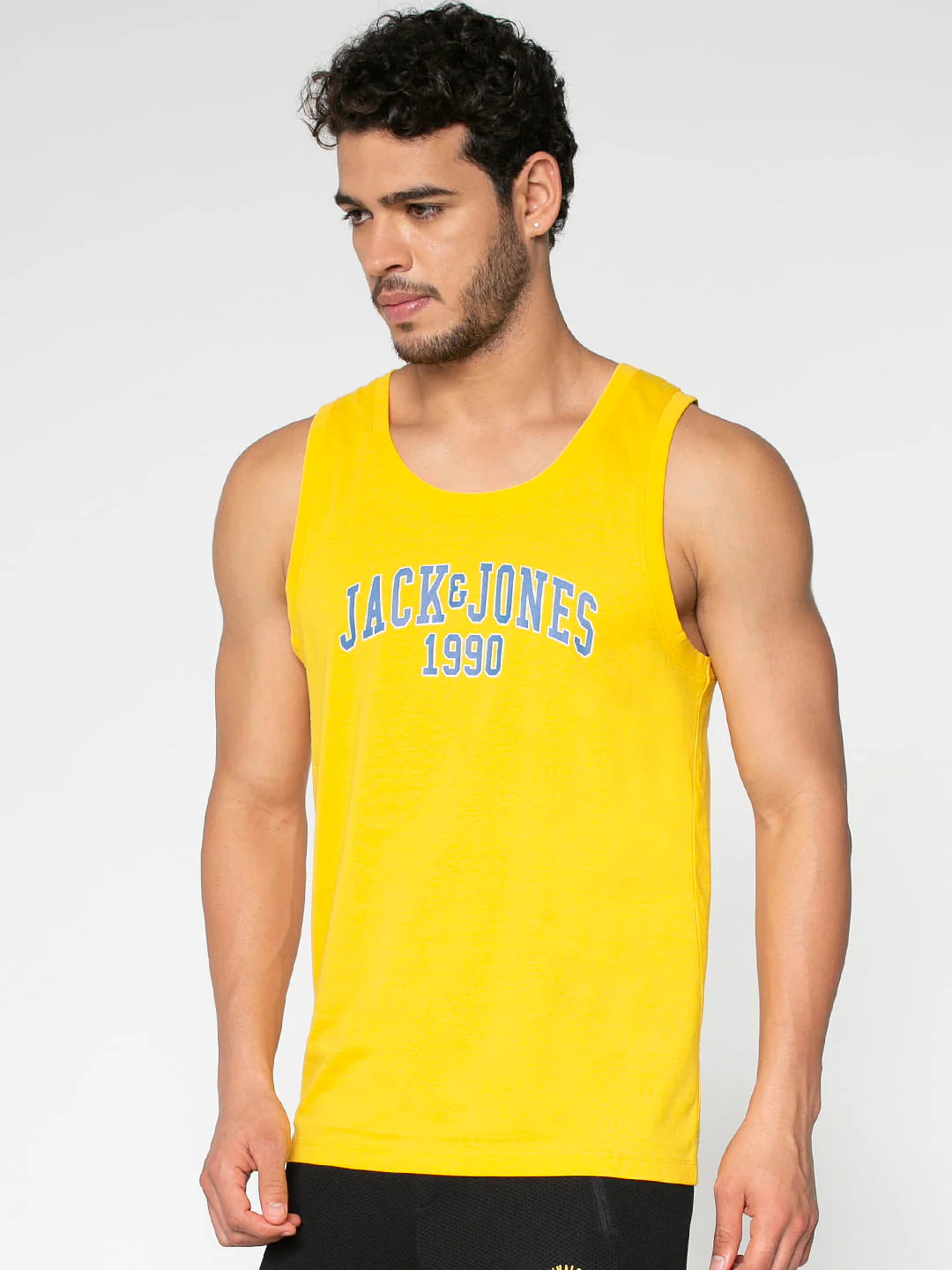 Yellow Text Print Vest - Image 3