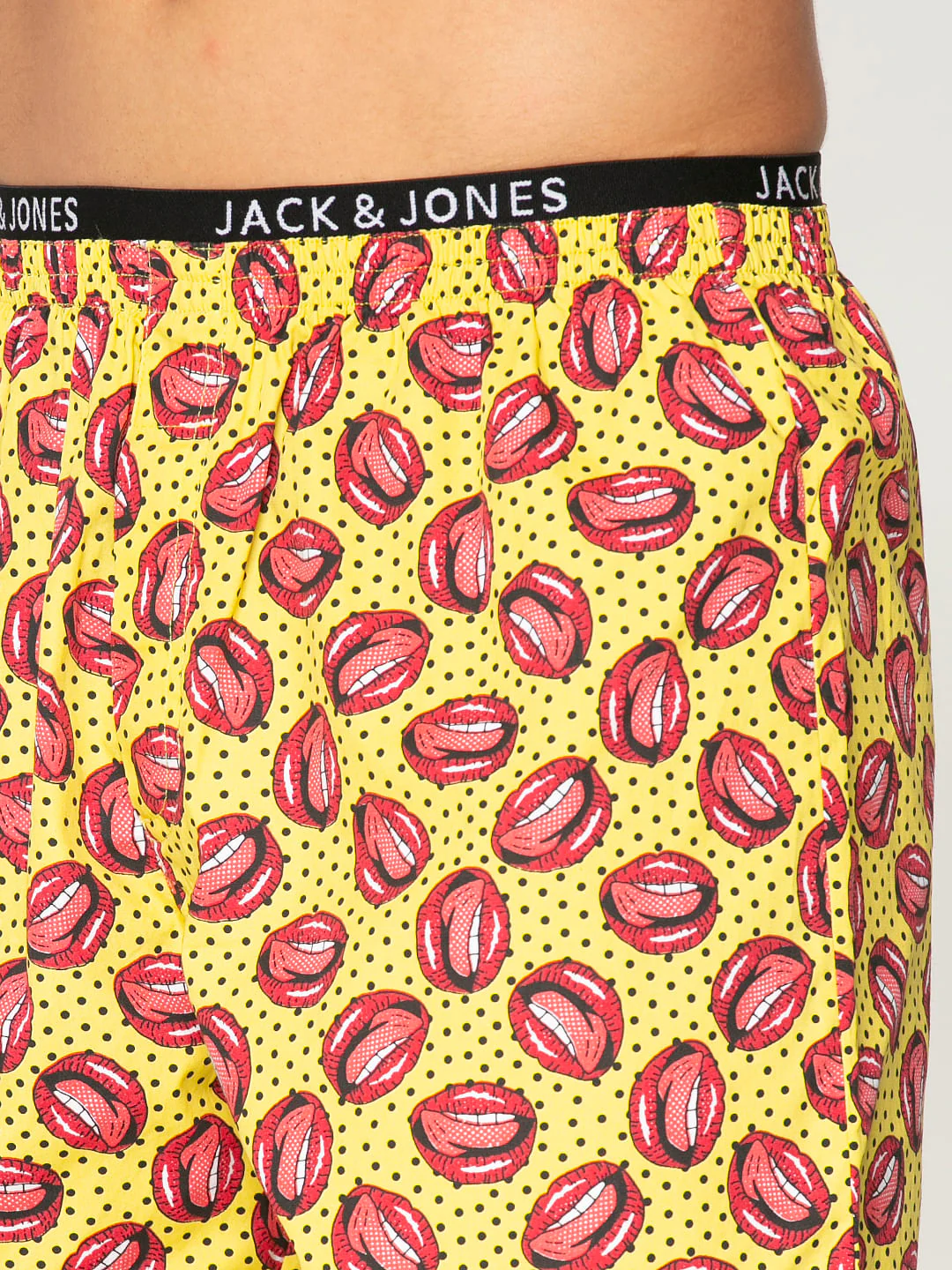 Yellow All Over Lips And Dotted Print Boxers - Image 6