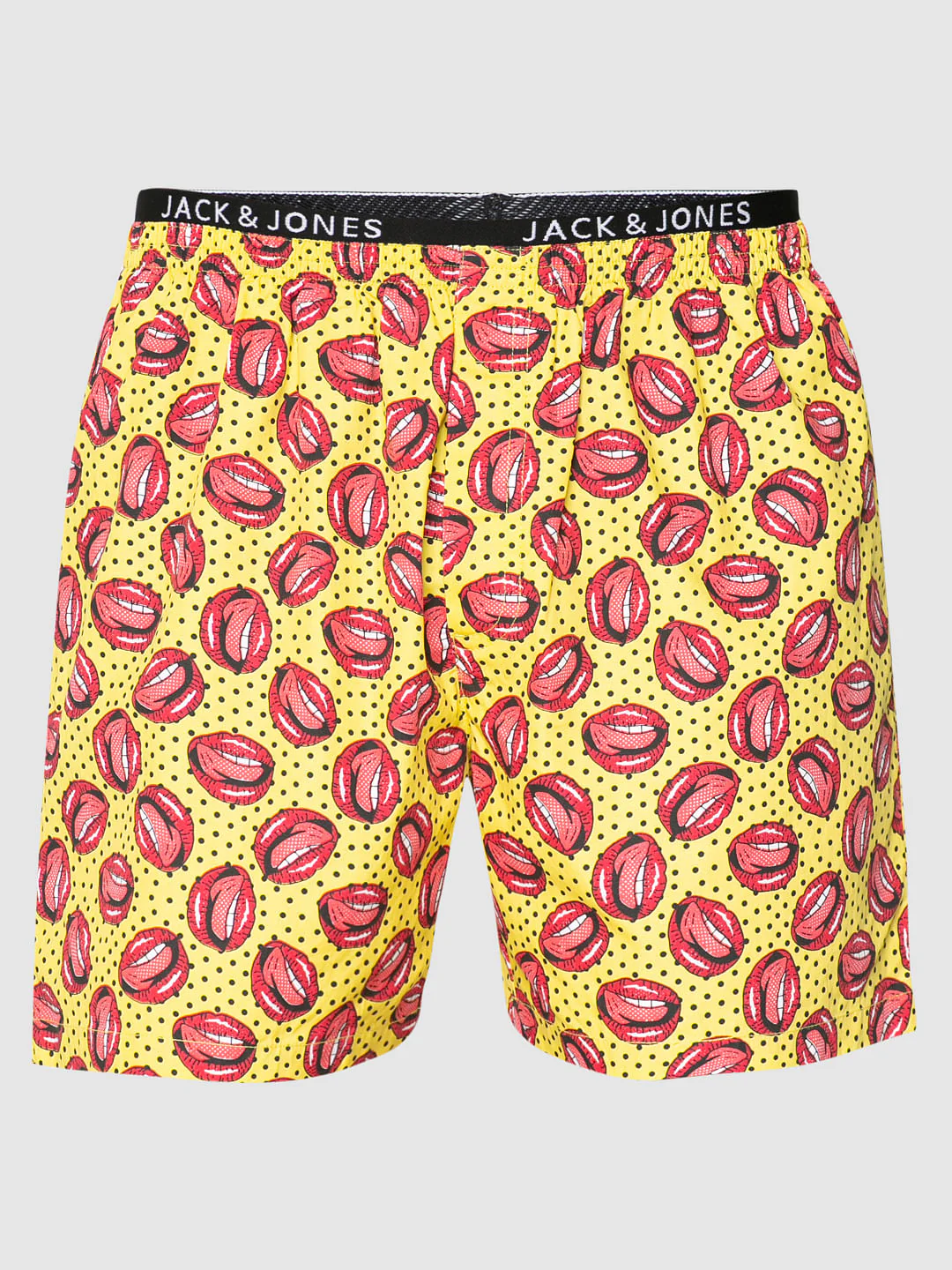 Yellow All Over Lips And Dotted Print Boxers - Image 7