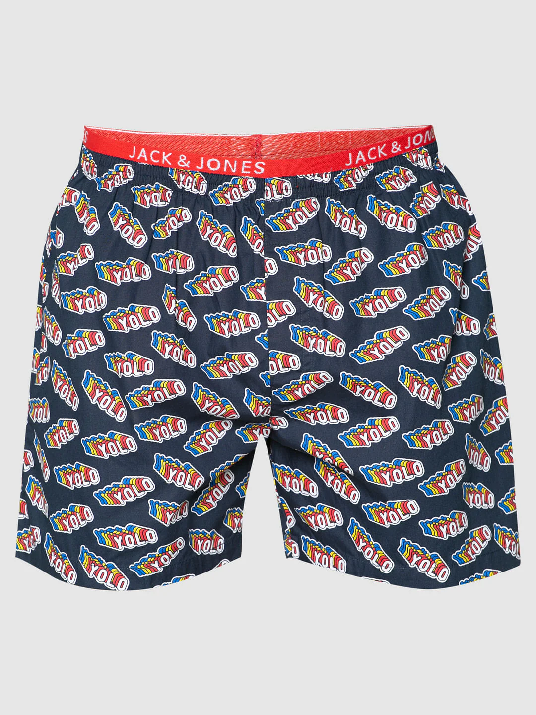 Navy Blue Yolo Text Print Boxers - Image 7