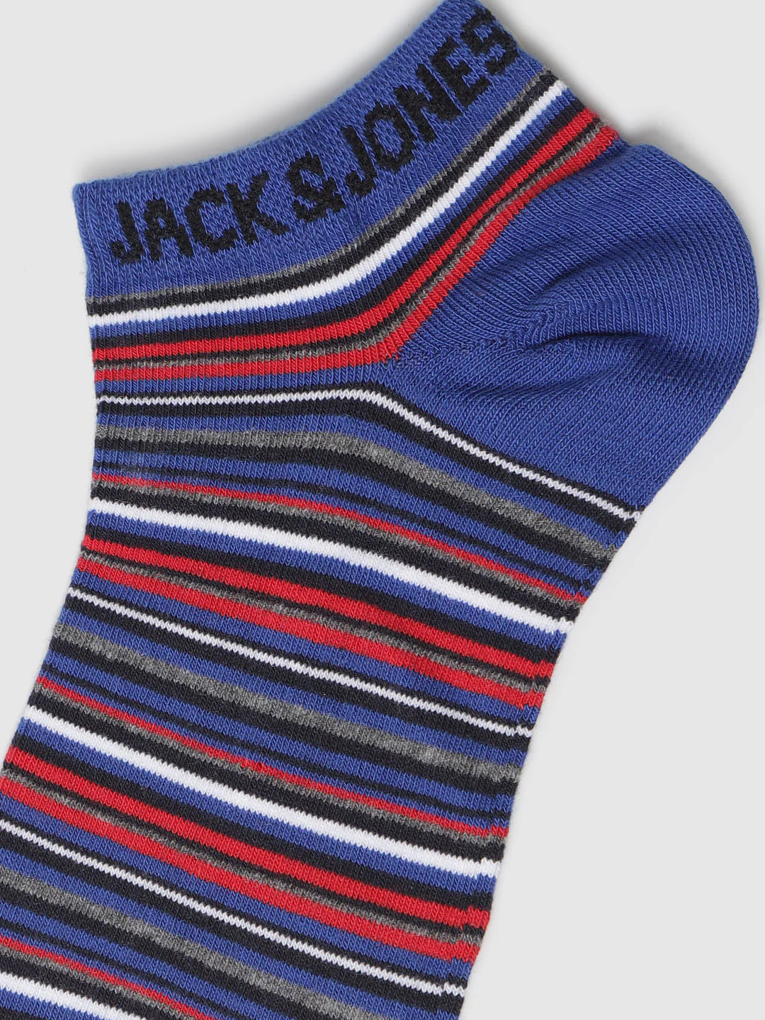 Blue Multicoloured Striped Ankle Length Socks - Image 3