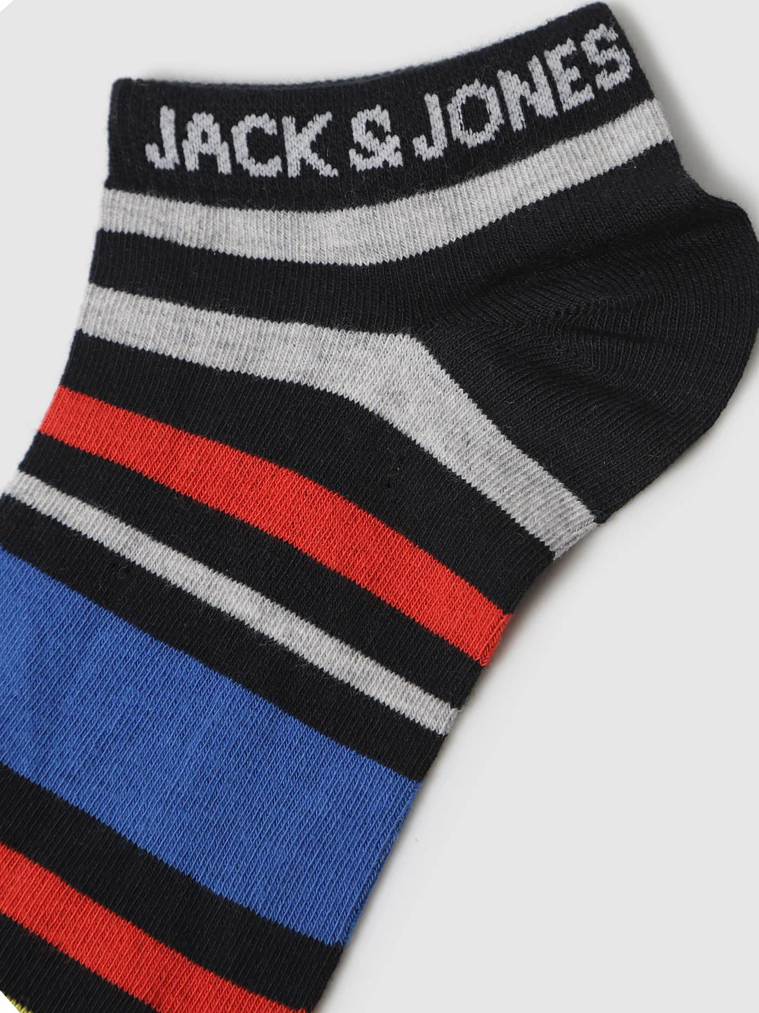 Black Multicoloured Striped Ankle Length Socks - Image 3