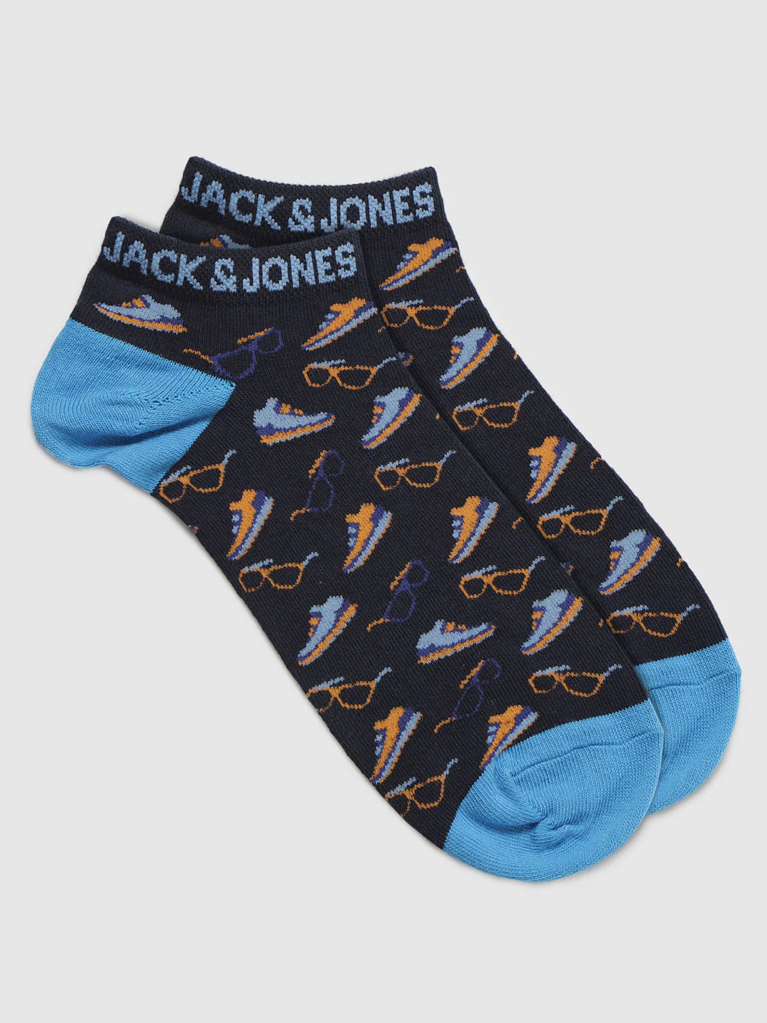 Blue Sunglasses And Sneakers Print Ankle Length Socks - Image 2