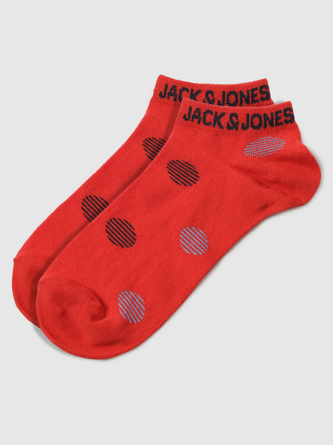 Red Printed Ankle Length Socks