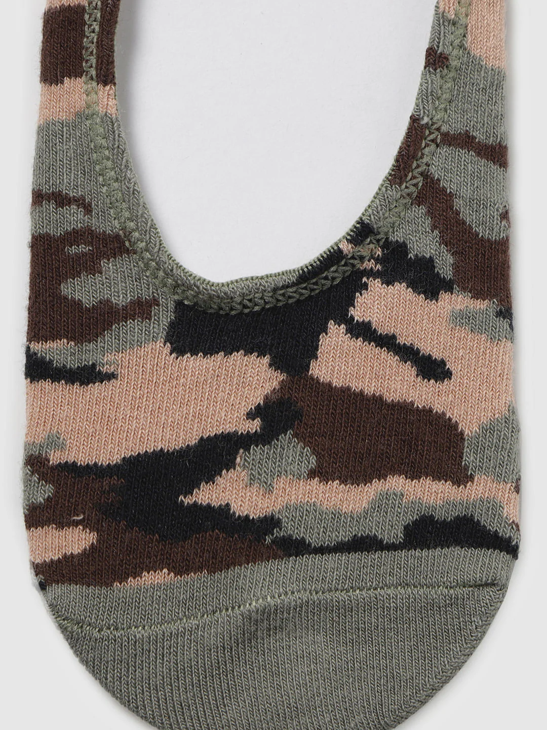 Green Camo Print No Show Socks - Image 3