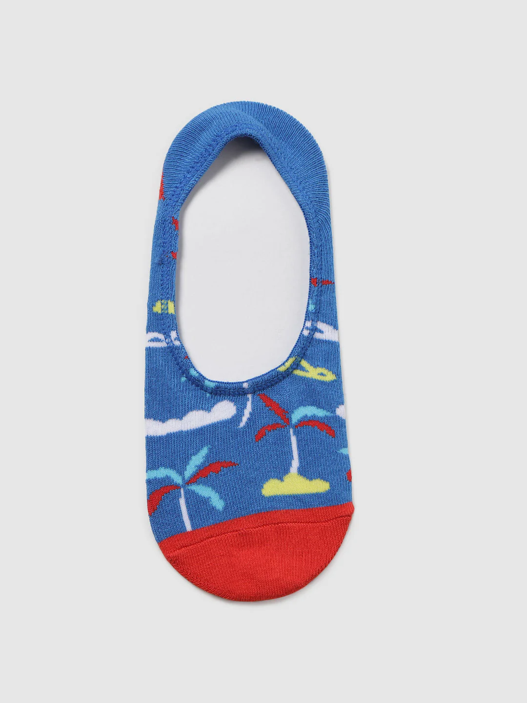 Blue Printed No Show Socks
