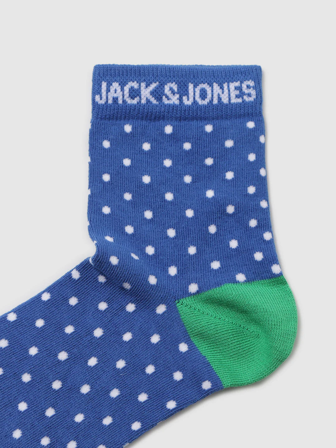 Blue All Over Polka Dot Print Mid Calf Length Socks - Image 3