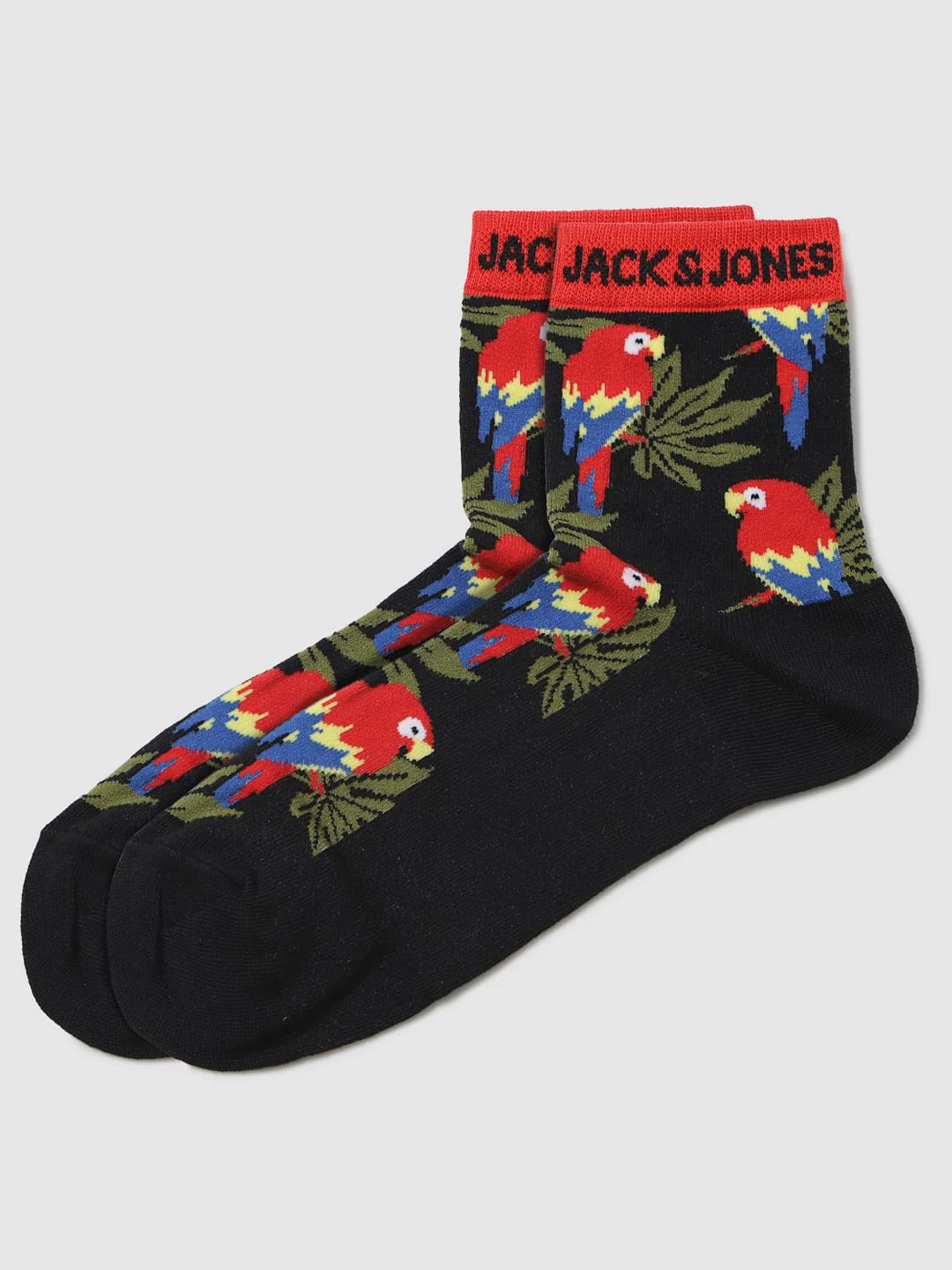 Red Parrot Graphic Print Mid Calf Length Socks