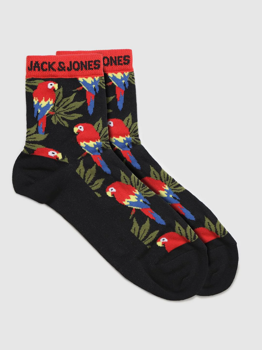Red Parrot Graphic Print Mid Calf Length Socks - Image 2
