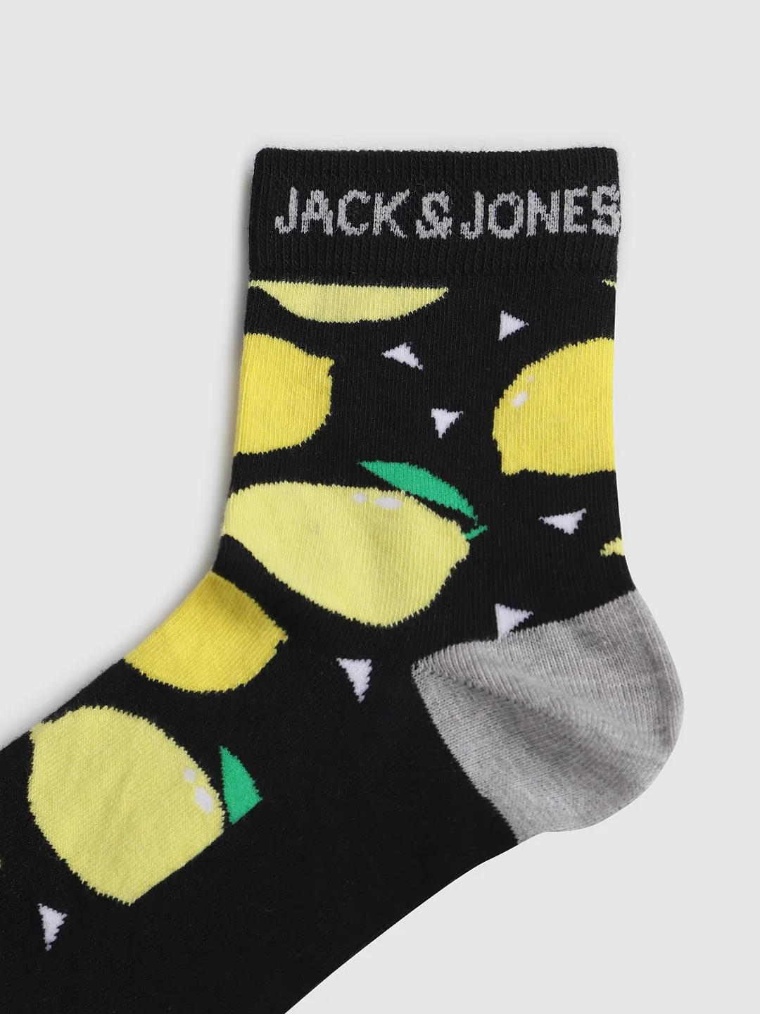 Black Printed Mid Calf Length Socks - Image 3