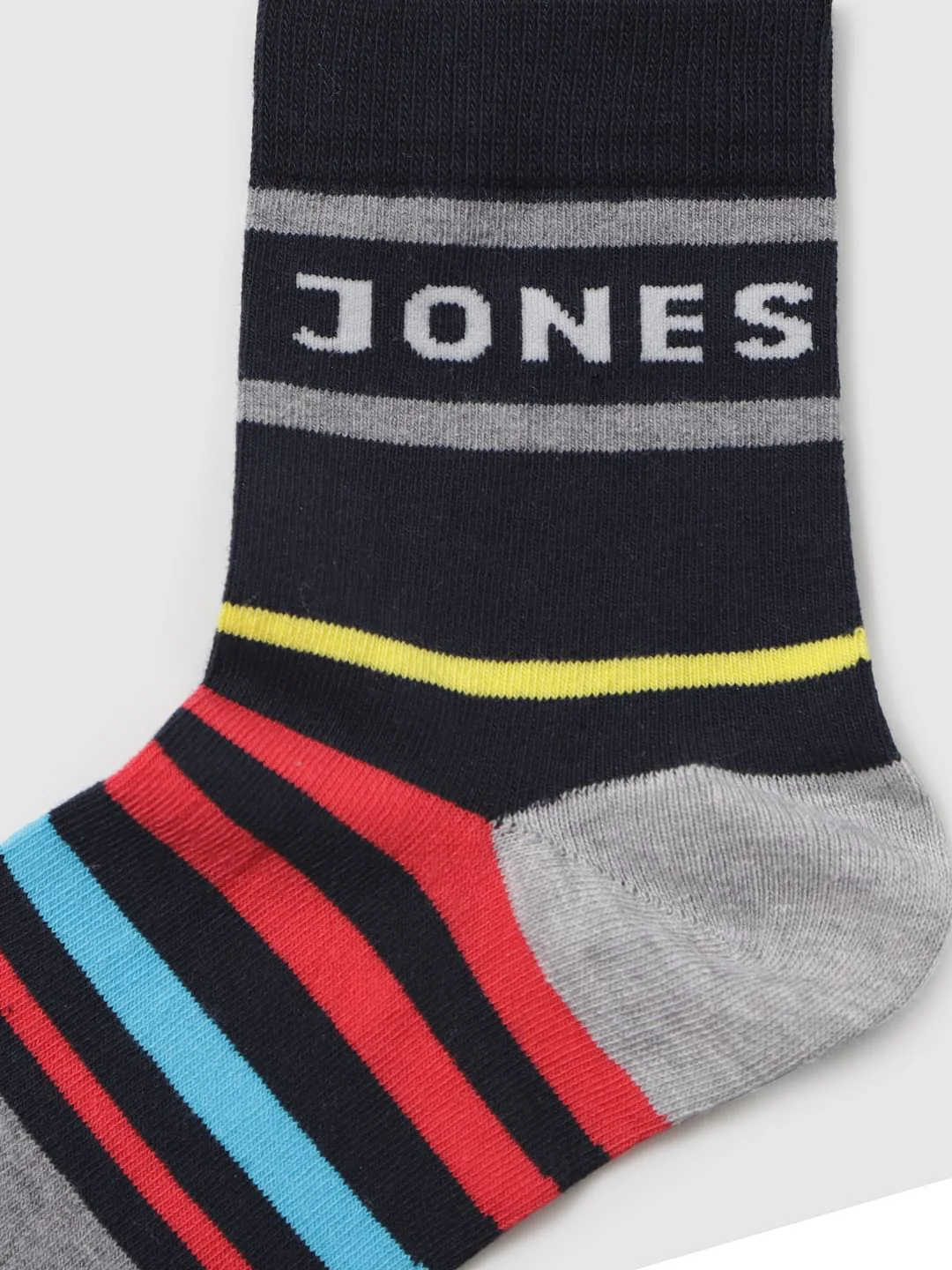 Black Multicoloured Striped Mid Calf Length Pack Of Three Socks - Image 4