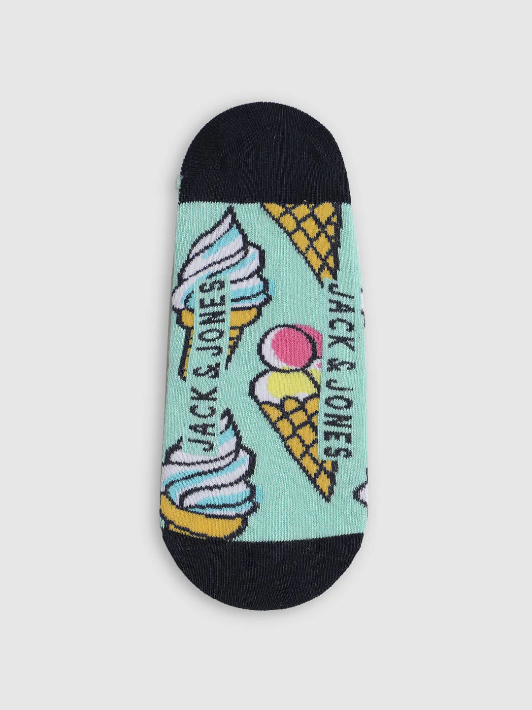 Turquoise Printed No Show Socks - Image 2