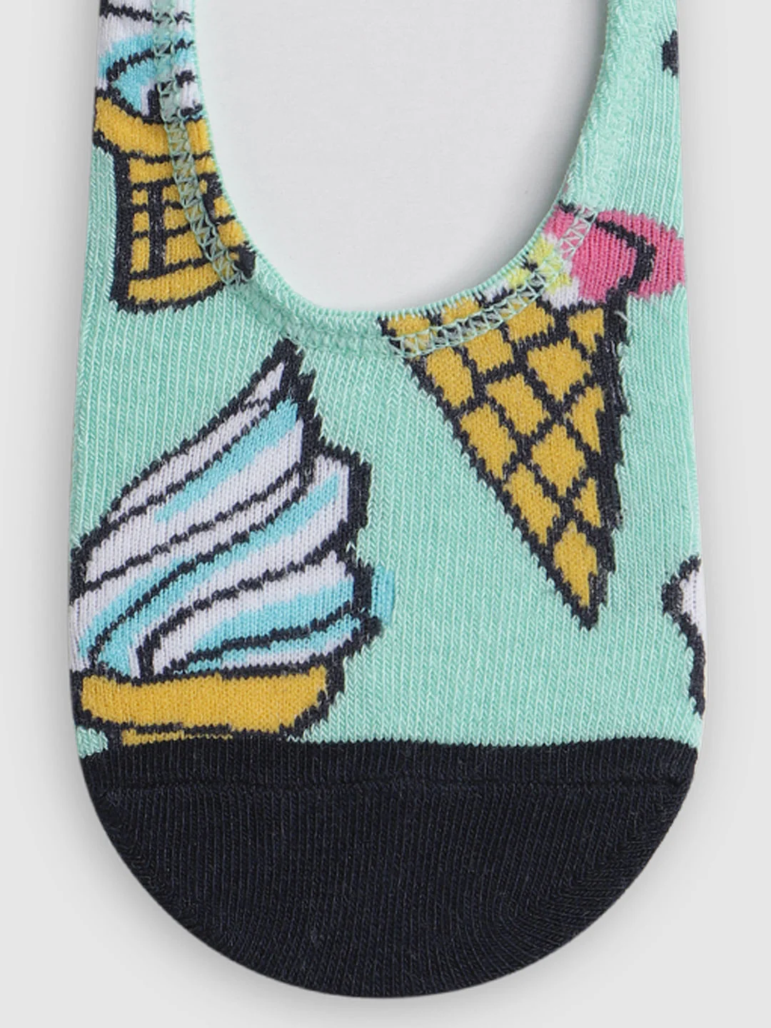 Turquoise Printed No Show Socks - Image 3