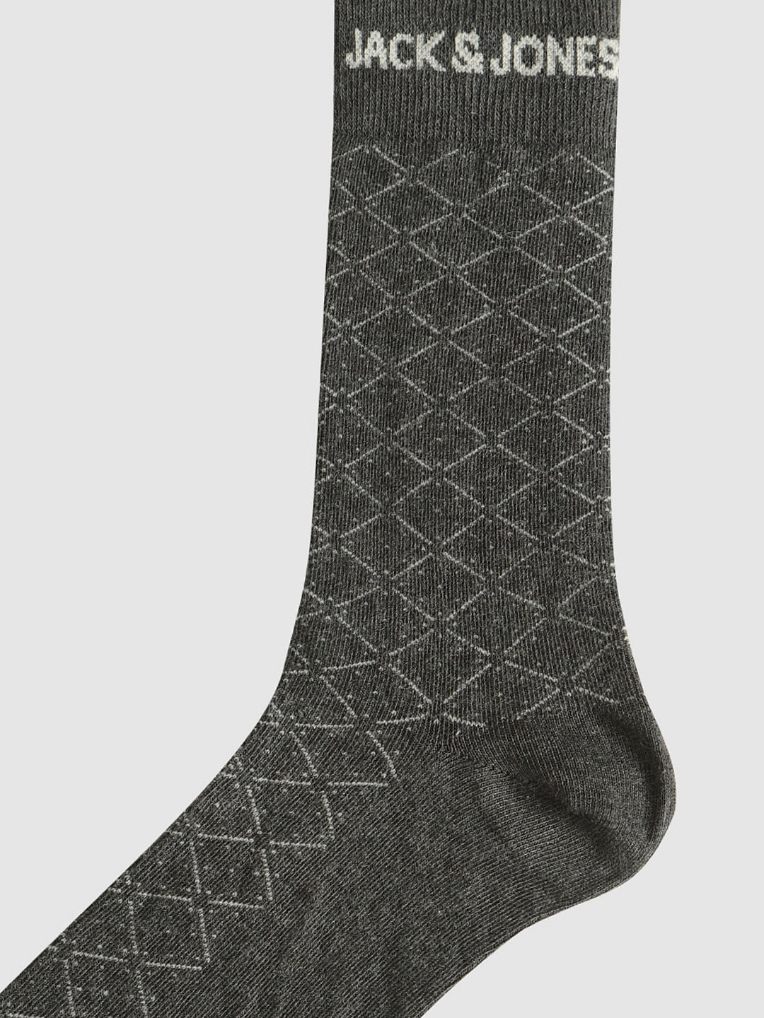 Pack Of Three Printed Mid Calf Length Socks - Grey, Red, Black - Image 3