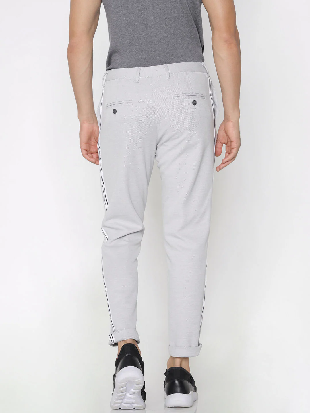 Grey Tape Detail Trousers - Image 5