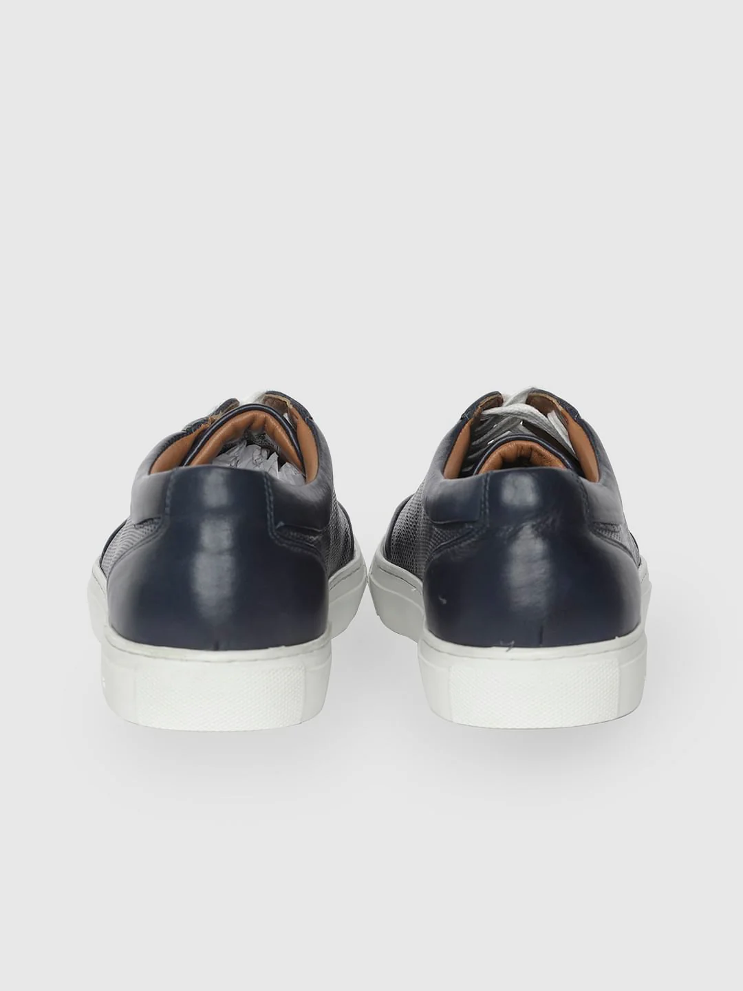 Navy Blue Leather Sneakers - Image 4