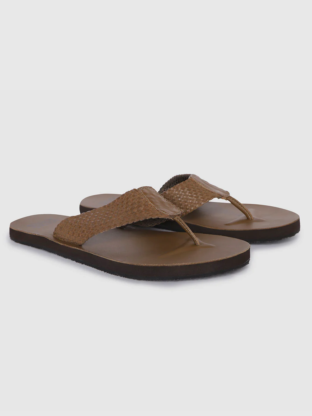 Brown Leather Flip Flops - Image 2