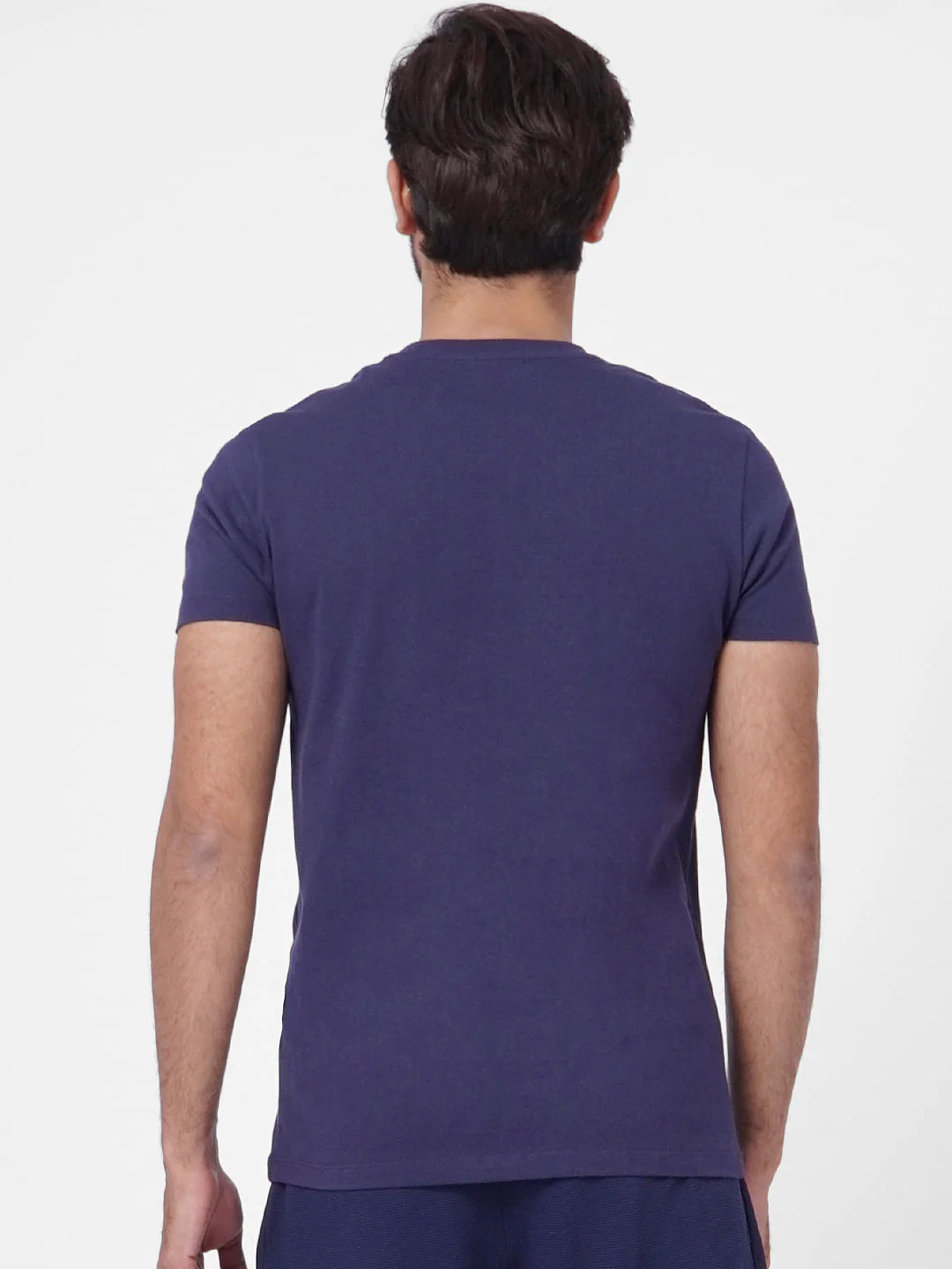 Blue Graphic Print Crew Neck T-shirt - Image 4