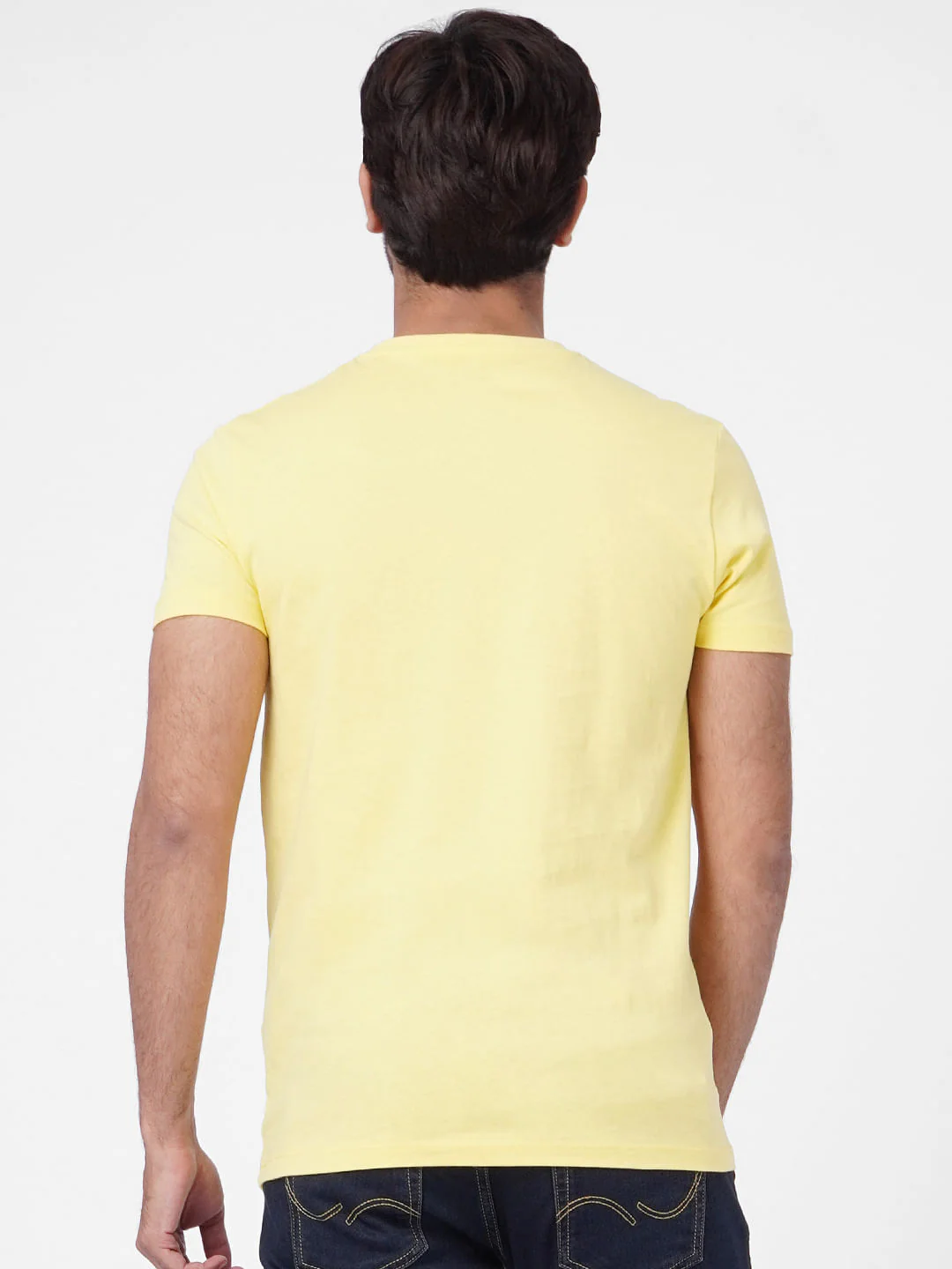 Yellow Graphic Print Crew Neck T-shirt - Image 4
