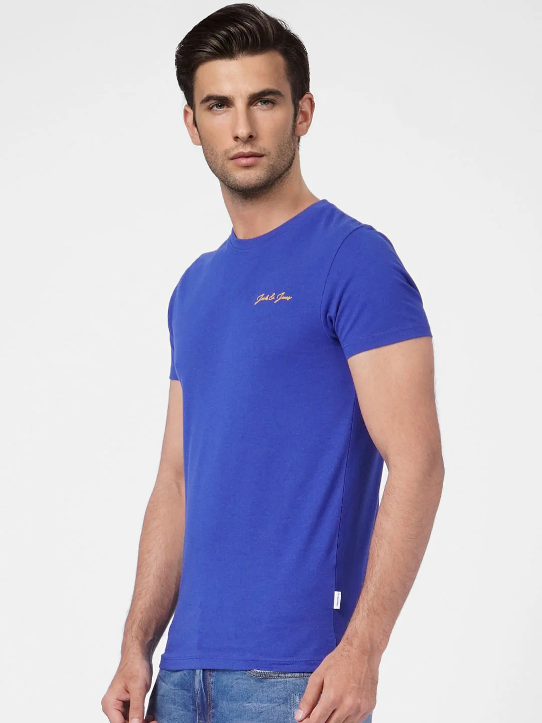 Dark Blue Crew Neck T-shirt - Image 3