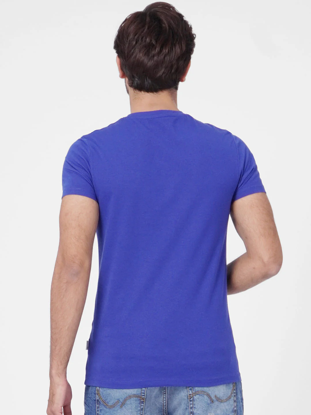 Dark Blue Crew Neck T-shirt - Image 4