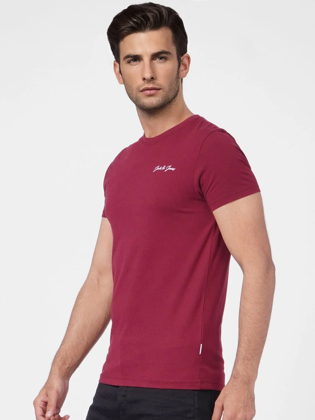 Maroon Crew Neck T-shirt - Image 3