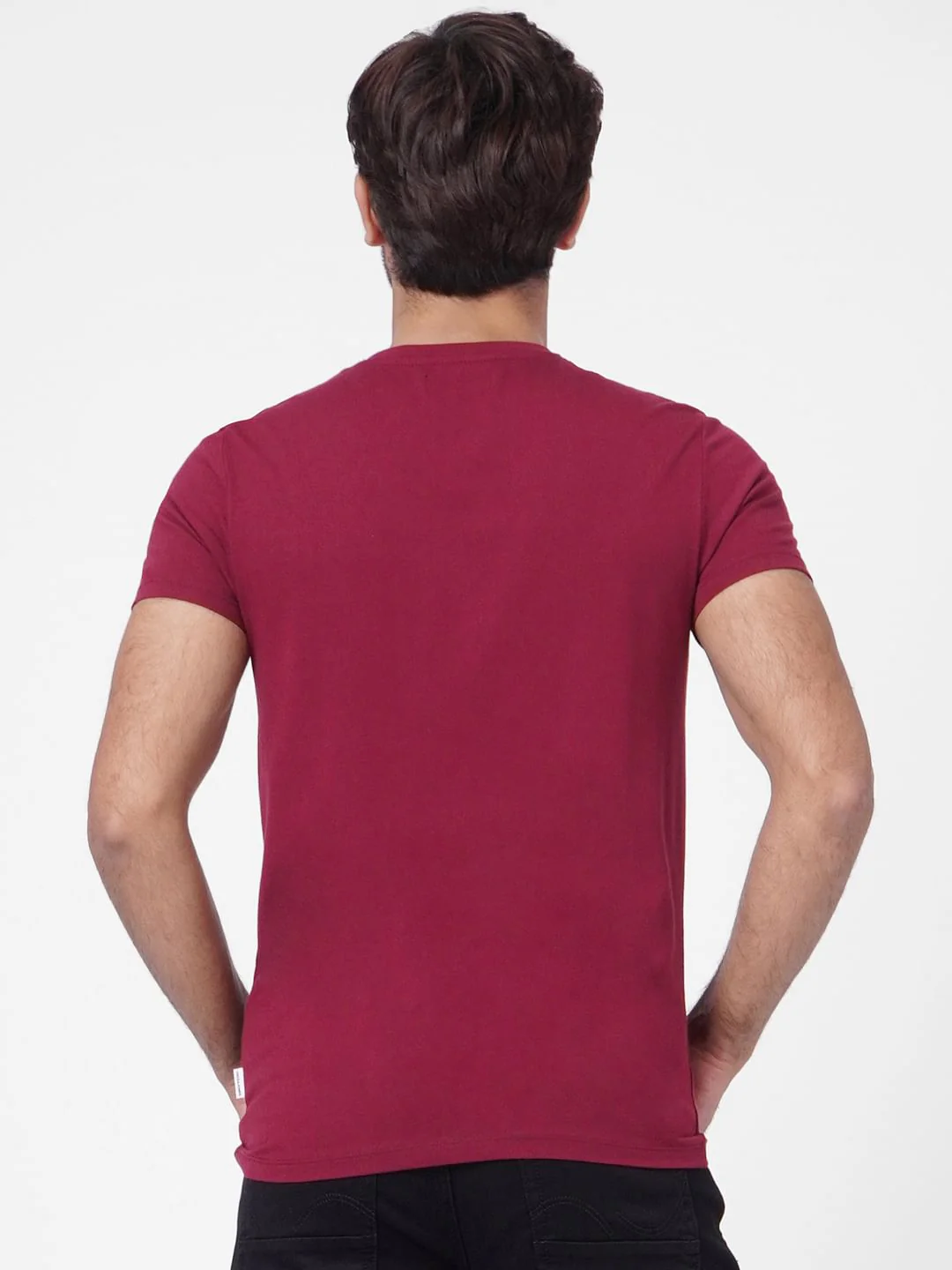 Maroon Crew Neck T-shirt - Image 4